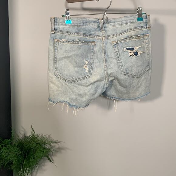 Rag & Bone Cut Off Shorts Distressed In Dixon Light Wash Size 24 - Picture 5 of 8